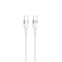 Tellur TLL155501 силиконов кабел за данни USB-C към USB-C, 1 м, бял