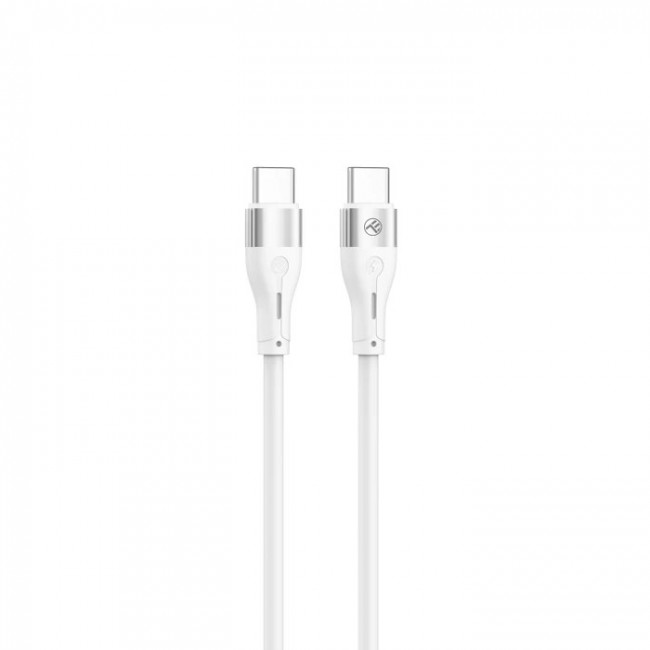 Tellur TLL155501 силиконов кабел за данни USB-C към USB-C, 1 м, бял Tellur TLL155501 силиконов кабел за данни USB-C към USB-C, 1 м, бял
