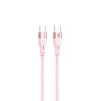 Tellur TLL155511 силиконов кабел за данни USB-C към USB-C, 1 м, розов