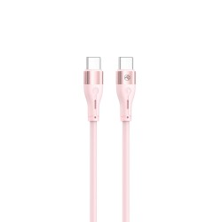 Tellur TLL155511 силиконов кабел за данни USB-C към USB-C, 1 м, розов