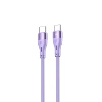Tellur Silicone TLL155531 кабел за данни USB-C към USB-C, 1 м, лилав