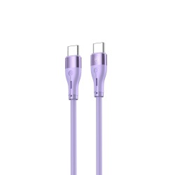 Tellur Silicone TLL155531 кабел за данни USB-C към USB-C, 1 м, лилав