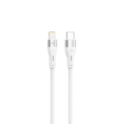 Tellur TLL155541 силиконов кабел за данни USB-C към Lightning, 1 м, бял