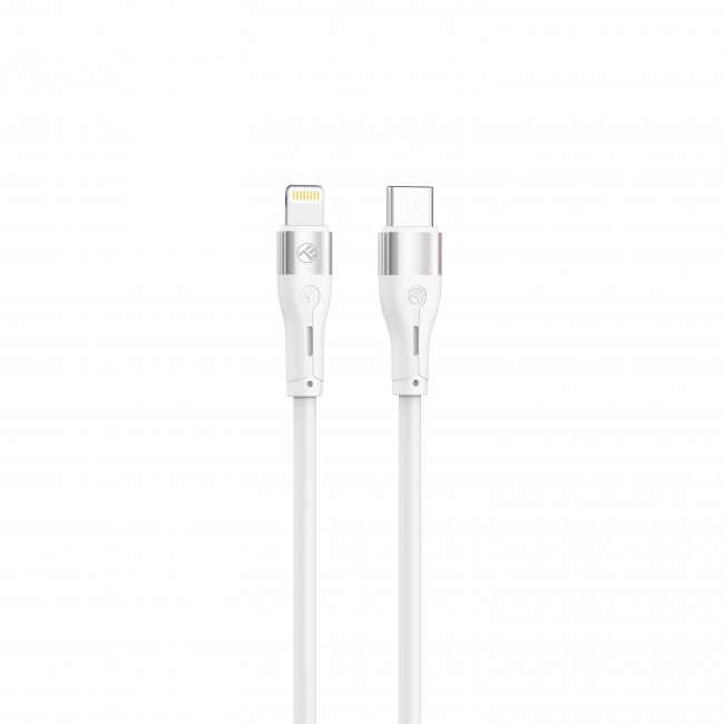 Tellur TLL155541 силиконов кабел за данни USB-C към Lightning, 1 м, бял Tellur TLL155541 силиконов кабел за данни USB-C към Lightning, 1 м, бял