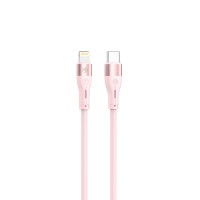 Tellur TLL155551 Silicone кабел за данни Type-C към Lightning, 1 м, розов