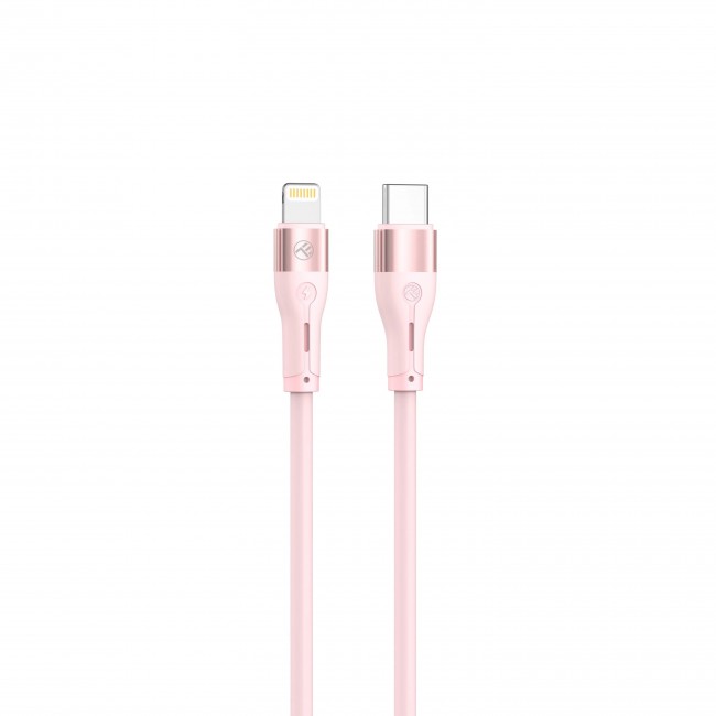 Tellur TLL155551 Silicone кабел за данни Type-C към Lightning, 1 м, розов Tellur TLL155551 Silicone кабел за данни Type-C към Lightning, 1 м, розов