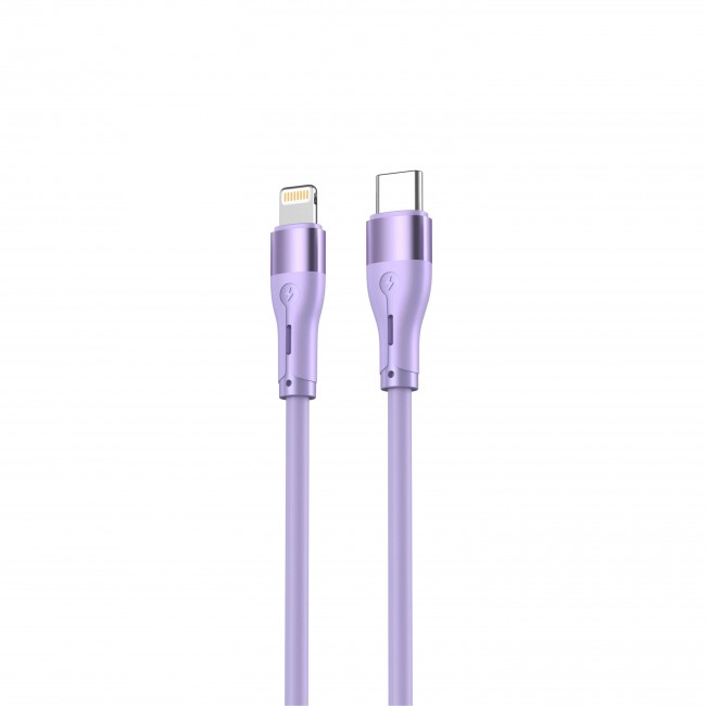 Tellur TLL155571 силиконов кабел за данни Type-C към Lightning, 1 м, лилав Tellur TLL155571 силиконов кабел за данни Type-C към Lightning, 1 м, лилав