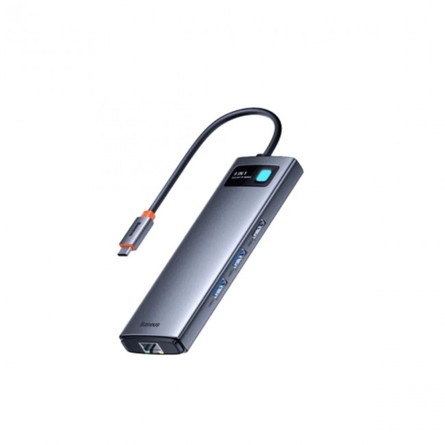 Baseus Metal Gleam 9 в 1 (CAHUB-CU0G) мултифункционален USB-C хъб, тъмносив