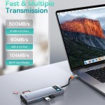 Baseus Metal Gleam 9 в 1 (CAHUB-CU0G) мултифункционален USB-C хъб, тъмносив