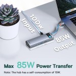 Baseus Metal Gleam 9 в 1 (CAHUB-CU0G) мултифункционален USB-C хъб, тъмносив