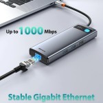 Baseus Metal Gleam 9 в 1 (CAHUB-CU0G) мултифункционален USB-C хъб, тъмносив