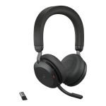 Jabra Evolve2 75 Bluetooth стерео слушалки с ANC, Jabra Link 380, MS, USB-A, зарядна стойка, черни Jabra Evolve2 75 Bluetooth стерео слушалки с ANC, Jabra Link 380, MS, USB-A, зарядна стойка, черни