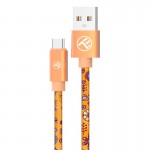 Tellur Graffiti TLL155651 кабел за данни USB-A към USB-C, 3A, 1 м, оранжев Tellur Graffiti TLL155651 кабел за данни USB-A към USB-C, 3A, 1 м, оранжев