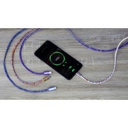 Tellur Graffiti TLL155641 кабел за данни USB-A към USB-C, 3A, 1 м, лилав