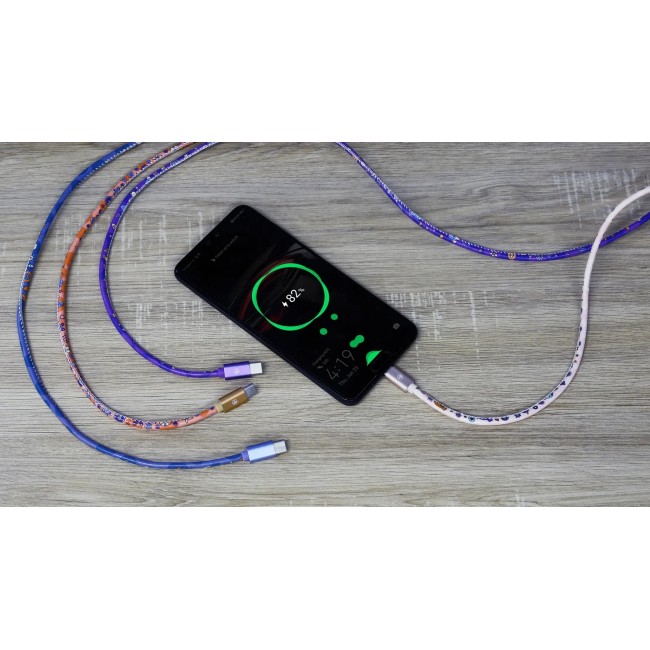 Tellur Graffiti TLL155641 кабел за данни USB-A към USB-C, 3A, 1 м, лилав Tellur Graffiti TLL155641 кабел за данни USB-A към USB-C, 3A, 1 м, лилав