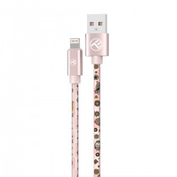Tellur Graffiti TLL155621 кабел за данни USB-A към Lightning, 3 A, 1 м, розов