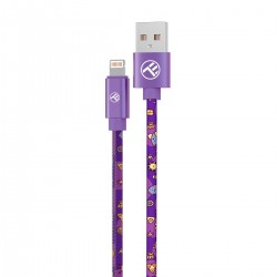Tellur TLL155601 Graffiti кабел за данни USB-A към Lightning, 3A, 1 м, лилав
