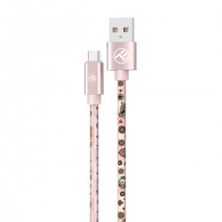 Tellur Graffiti TLL155661 кабел за данни USB-A към USB-C, 3A, 1 м, розов