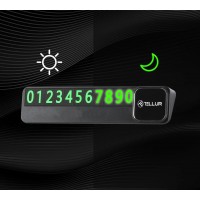 Tellur Basic TLL171231 – карта за телефонен номер за временно паркиране, пластмаса, черен