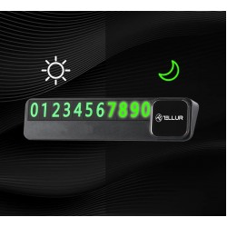 Tellur Basic TLL171231 – карта за телефонен номер за временно паркиране, пластмаса, черен