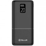 Tellur Boost Pro PD202 външна батерия, 20000 mAh, 2x QC3.0 22.5 W + PD 20 W, LCD дисплей, черен Tellur Boost Pro PD202 външна батерия, 20000 mAh, 2x QC3.0 22.5 W + PD 20 W, LCD дисплей, черен