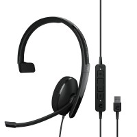 EPOS ADAPT 130T USB II моно слушалка с USB-A, сертифицирана за Microsoft Teams, оптимизирана за UC, черна