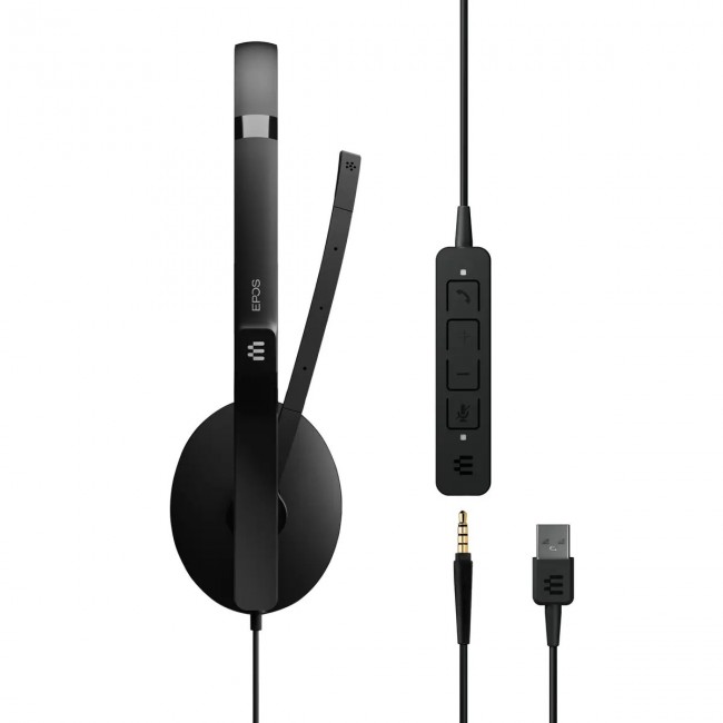 EPOS ADAPT 165 USB II стерео слушалки, USB-A, 3.5 мм, UC, черни EPOS ADAPT 165 USB II стерео слушалки, USB-A, 3.5 мм, UC, черни