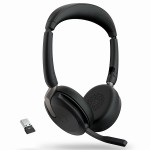 Jabra Evolve2 65 Flex стерео слушалки, Bluetooth 5.2, USB-A, UC, Hybrid ANC, безжична зарядна подложка, черни Jabra Evolve2 65 Flex стерео слушалки, Bluetooth 5.2, USB-A, UC, Hybrid ANC, безжична зарядна подложка, черни