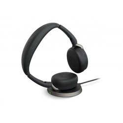 Jabra Evolve2 65 Flex стерео слушалки, Bluetooth, USB-A, Microsoft Teams, ANC, зарядна подложка, черни