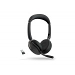 Jabra Evolve2 65 Flex стерео слушалки, Bluetooth, USB-A, Microsoft Teams, ANC, зарядна подложка, черни Jabra Evolve2 65 Flex стерео слушалки, Bluetooth, USB-A, Microsoft Teams, ANC, зарядна подложка, черни