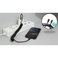 Tellur TLL155741 кабел за данни USB-C към Lightning, разтегателен, до 1,8 м, черен
