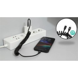 Tellur TLL155741 кабел за данни USB-C към Lightning, разтегателен, до 1,8 м, черен