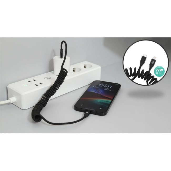 Tellur TLL155741 кабел за данни USB-C към Lightning, разтегателен, до 1,8 м, черен Tellur TLL155741 кабел за данни USB-C към Lightning, разтегателен, до 1,8 м, черен