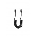 Tellur TLL155751 разтегаем кабел USB-C към USB-C, PD до 60 W, до 1,8 м, черен Tellur TLL155751 разтегаем кабел USB-C към USB-C, PD до 60 W, до 1,8 м, черен
