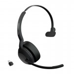 Jabra Evolve2 55 моно слушалка, Bluetooth, Link380a, UC, зарядна стойка, черен
