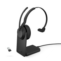 Jabra Evolve2 55 моно слушалка, Bluetooth, Link380a, UC, зарядна стойка, черен