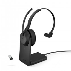 Jabra Evolve2 55 моно слушалка, Bluetooth, Link380a, UC, зарядна стойка, черен