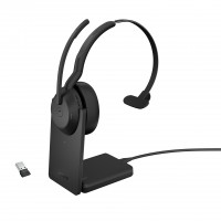 Jabra Evolve2 55 Link380a MS моно Bluetooth слушалка с зарядна стойка, черна