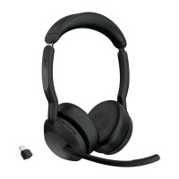 Jabra Evolve2 55 Link380c UC Stereo Bluetooth слушалки с USB-C адаптер, черни