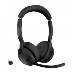 Jabra Evolve2 55 Link380c UC Stereo Bluetooth слушалки с USB-C адаптер, черни