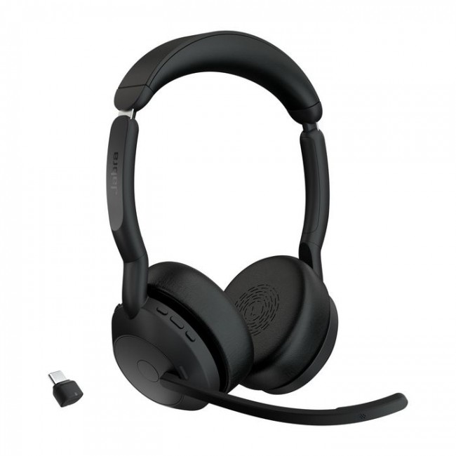Jabra Evolve2 55 Link380c UC Stereo Bluetooth слушалки с USB-C адаптер, черни Jabra Evolve2 55 Link380c UC Stereo Bluetooth слушалки с USB-C адаптер, черни