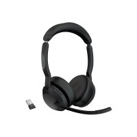 Jabra Evolve2 55 Link380a UC Stereo Bluetooth слушалки, черен