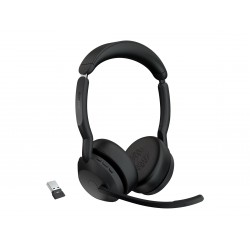 Jabra Evolve2 55 Link380a UC Stereo Bluetooth слушалки, черен
