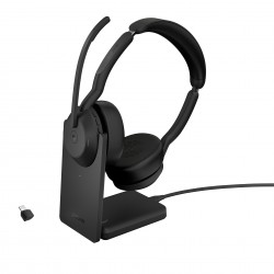 Jabra Evolve2 55 Link380c MS Stereo с зарядна стойка, черен