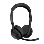 Jabra Evolve2 55 Link380a MS стерео слушалки с Bluetooth и зарядна стойка, черен Jabra Evolve2 55 Link380a MS стерео слушалки с Bluetooth и зарядна стойка, черен