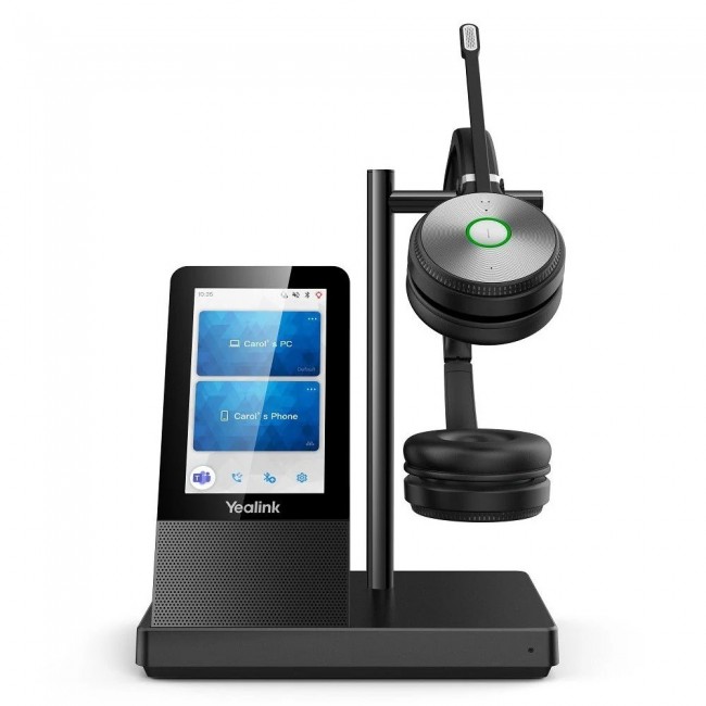 Yealink WH66 Dual Teams DECT стерео слушалки с Bluetooth, MS и база WHB660, черен