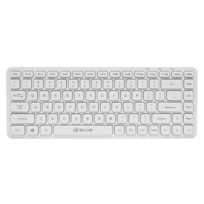 Tellur Mini Wireless Keyboard TLL491241, безжична клавиатура, US оформление, бяла Tellur Mini Wireless Keyboard TLL491241, безжична клавиатура, US оформление, бяла