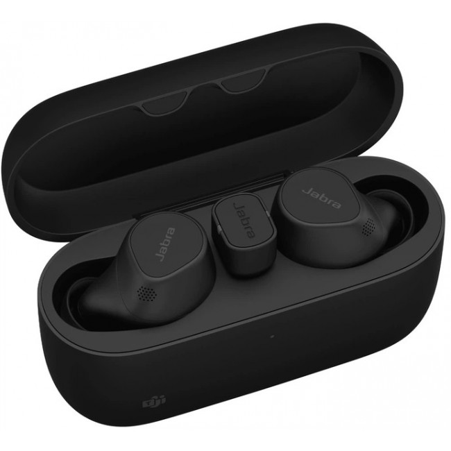Jabra Evolve2 Buds – True Wireless слушалки, USB-C MS, с безжична зарядна подложка, черни Jabra Evolve2 Buds – True Wireless слушалки, USB-C MS, с безжична зарядна подложка, черни