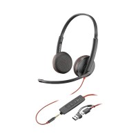 HP Poly Blackwire 3225 стерео слушалки с USB-C, USB-A адаптер и 3,5 мм жак – 8X229A6