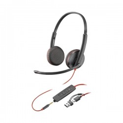 HP Poly Blackwire 3225 стерео слушалки с USB-C, USB-A адаптер и 3,5 мм жак – 8X229A6